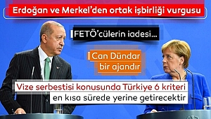 Erdoğan ve Merkel'den İşbirliği Vurgusu