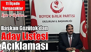 Başkan Gözütok'tan Aday Listesi Açıklaması