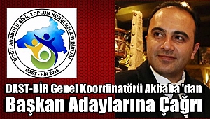 DAST-BİR'den Başkan Adaylarına Çağrı;