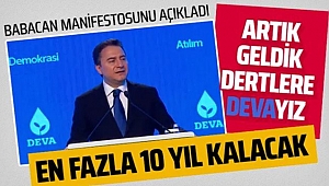 Babacan'dan DEVA Manifestosu