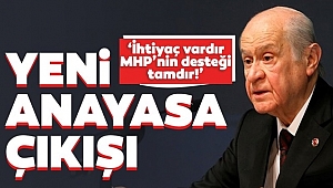 Bahçeli'den Yeni Anayasaya Tam Destek