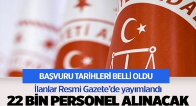Adalet Bakanlığına 22 Bin 43 Personel Alınacak