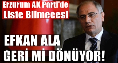 AK Parti Erzurum Aday Listelerinde Efkan Ala Kulisi!