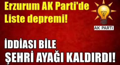 Erzurum AK Parti'de Liste Depremi