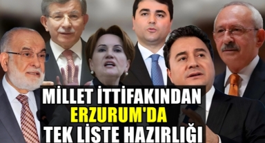 Millet İttifakı Erzurum'da Seçime Tek Liste Gidiyor