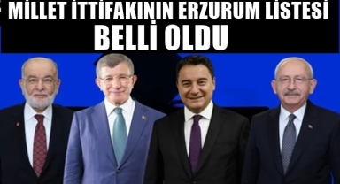 Millet İttifakının Erzurum Listesi Netleşti