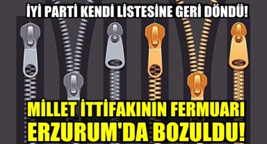 Millet İttifakının Fermuarı Erzurum'da Bozuldu!
