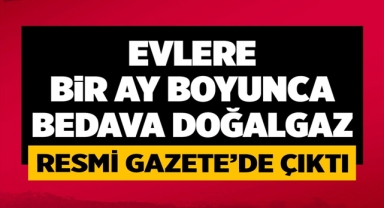 Evlerden 1 Ay Doğal Gaz Bedeli Alınmayacak!