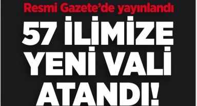 Valiler Kararnamesi Yayımlandı.