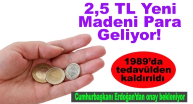 2,5 TL Yeni Madeni Para Geliyor