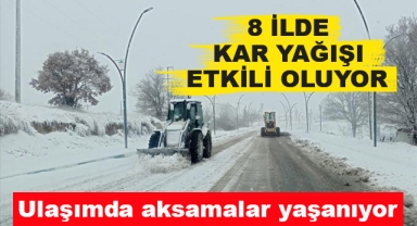 8 İlde Kar Yağışı Etkili Oldu