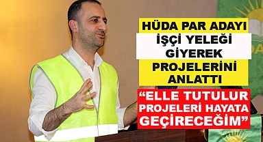 HÜDA PAR Ağrı Adayı İşçi Yeleği Giyerek Projelerini Anlattı