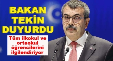 Tüm ilkokul ve Ortaokul Öğrencilerini İlgilendiriyor