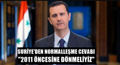 Suriye'den Normalleşme Cevabı