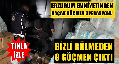 Erzurum'da kaçak göçmen operasyonu