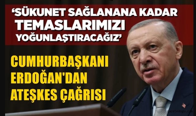 Cumhurbaşkanı Erdoğan'dan ateşkes çağrısı