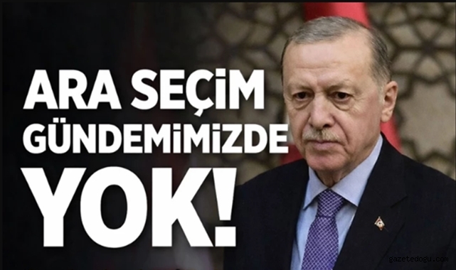 Cumhurbaşkanı Erdoğan'dan ara seçim açıklaması