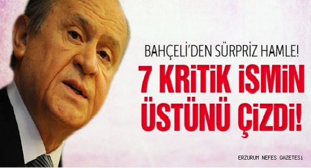 Bahçeli O İsimleri Çizdi