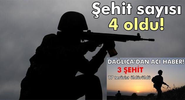 Dağlıca'daki Şehit Sayısı 4'e Yükseldi