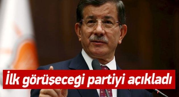 Davutoğlu İlk Görüşmeyi O Partiyle Yapacak