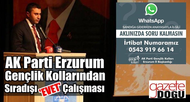 Erzurum Ak Gençlik'ten Sıra Dışı EVET Çalışması