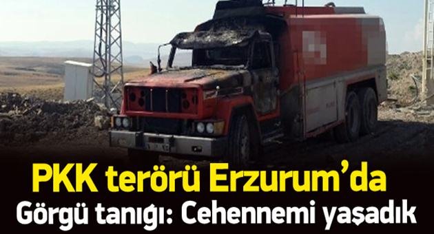 Erzurum'da, Hainler Şantiye Basıp Araçları Yaktırlar