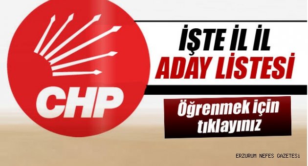 İl İl CHP Aday Listesi