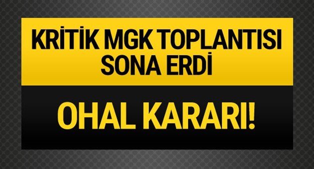 Kritik MGK Toplantısı Sona Erdi
