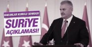 Başbakan Yıldırım'dan Kritik Suriye Açıklaması