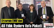 Erzurum EMO’dan 40 Yıllık Üyelere Vefa Plaketi