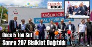 Erzurum'da 5 Ton Süt ve 207 Bisiklet Dağıtıldı