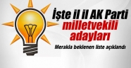 İl İl Ak Parti Aday Listesi