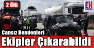 Otomobil Kamyon Altına Girdi!