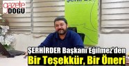 ŞEHİRDER'den Bir Teşekkür, Bir Öneri