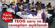 TEOG Sorular ve Cevapları Açıklandı