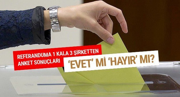 Üç Firmadan Son Dakika Anket Sonucu