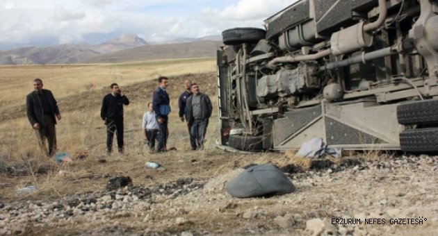 Erzurum'da Otobüsü Şarampole Uçtu: 20 Yaralı